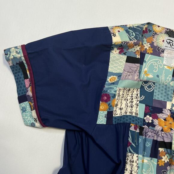 RM Dress Womens Small Floral Patchwork Hawaiian Button Front Made USA Pockets - Picture 8 of 8